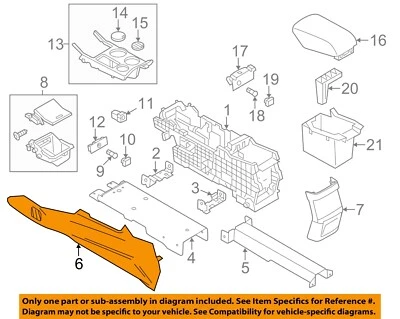 Consola utilitaria Ford OEM 13-15 Police Interceptor panel de ajuste lateral DB5Z7804608BA Foto 1 de 2