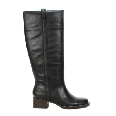 Lucky Brand Hybiscus Black Leather High Boots - Image 1 of 4