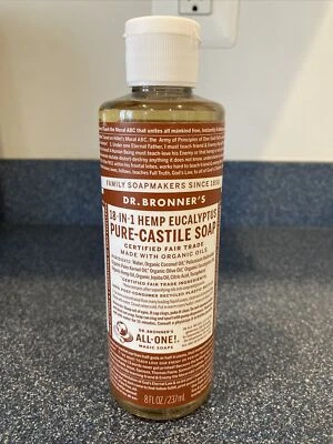 Dr Bronner's 18 в 1 конопляное эвкалиптовое чистое кастильское мыло 8 унций органическое - Изображение 1 из 4