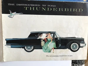 1959 FORD THUNDERBIRD: CAR DEALERSHIP SALES BROCHURE -- FOLD-OUT (2 SAME ITEMS) - Picture 1 of 5