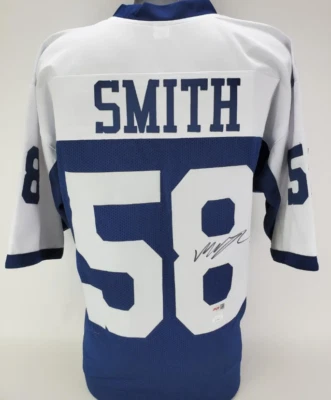 Camiseta personalizada firmada por Aldon Smith de los Dallas Cowboys (certificado de autenticidad de protección de testigos de la JSA) Foto 1 de 4