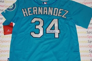Felix Hernandez Autographed Seattle Mariners Teal Jersey PSA - Picture 1 of 5