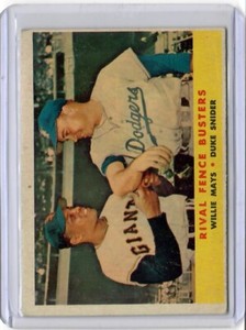 1958 Topps Rival Fence Busters Willie Mays Duke Snider #436