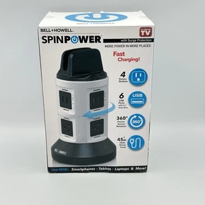 Bell + Howell 4-Outlets / 6 USB Spin Power - The Ultimate Smart Charging Station - Picture 1 of 4