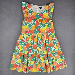 J Crew Kleid Damen 0 Mehrfarbig Obst Print Rüschen Leinenmischung Sommer Party - Bild 1 von 14