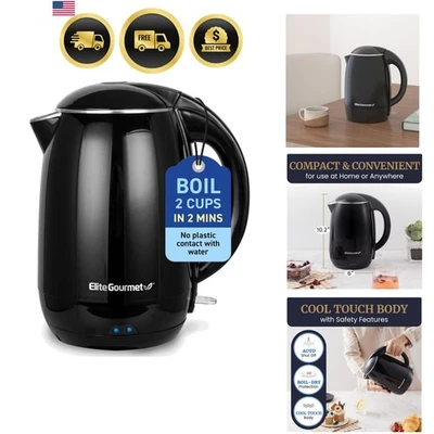 Electric Kettle 1.8L Double Wall Insulated Cool Touch Stainless Steel - Image 1 of 4