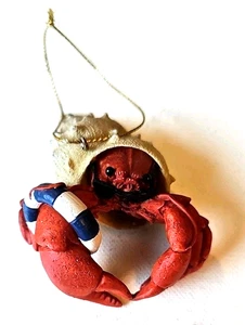 Hermit Crab Beach Bum Christmas Ornament With Floatation Device - Picture 1 of 6