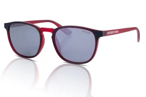 Superdry Occhiali da Sole Vintage Neon 160 Navy / Rosso/Fumo Specchio Ufficiale - Foto 1 di 5