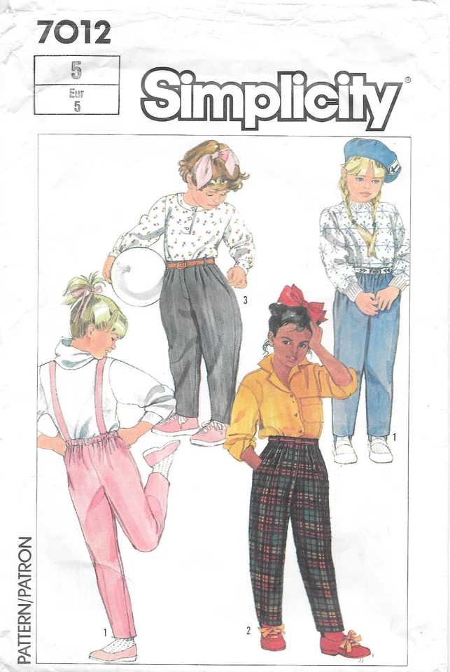 Simplicity Sewing Pattern # 7012 Childs Pants Jodhpurs and Pull-On Pants Size: 5 - Image 1 of 2
