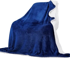 Manta polar Winthome tamaño Queen azul Sherpa (azul, 228x228 cm) - Imagen 1 de 6