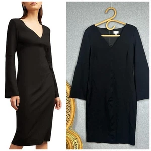 WITCHERY PONTE V NECK MIDI DRESS Black Size XL Cocktail Corporate Career - Picture 1 of 8