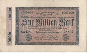 BANCONOTA GERMANIA 1 MILIONE DI MARCHI P93 1923 GVF emissione provvisoria di Colonia - Foto 1 di 2