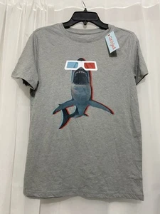 Cat & Jack - Boys Shark Graphic Print Gray R Shirt - Size XL (16) - Picture 1 of 4