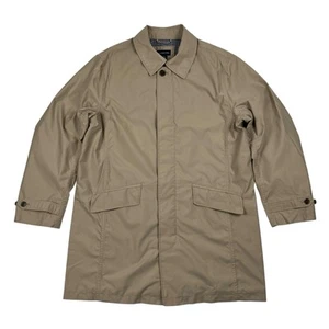 Lands End Beige Lightweight Single Breasted Trench Rain Coat Full Zip Size L - Picture 1 of 16