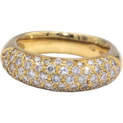 Anillo de oro amarillo de 18 quilates con cúpula de diamantes VS de 0,75 quilates talla 7 Foto 1 de 4