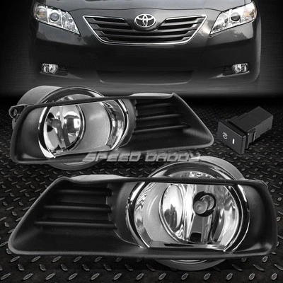 PARA 07-09 TOYOTA CAMRY LENTE TRANSPARENTE PARACHOQUES LUCES ANTINIEBLA CONDUCCIÓN CON BISEL + INTERRUPTOR Foto 1 de 4