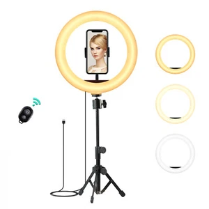 Aukey Ringlicht Stativ Selfie 10" Dimmbar Desktop-Modell 360° Telefonhalter - Bild 1 von 7