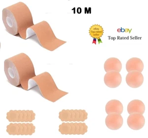 10M Body Tape Bra Nipple Covers for Breast Lift 2 Pairs Reusable Silicone Nipple - Picture 1 of 6