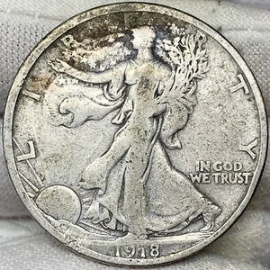 1918-S 50C Walking Liberty Half Dollar ||| Problemfreie, toll aussehende Münze! - Bild 1 von 2