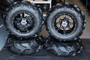 KAWASAKI MULE PRO FXT 28" MAXXIS ZILLA ATV TIRE & 14" COBRA BLK WHEEL KIT KAW11K - Picture 1 of 7