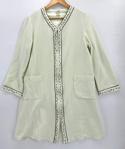 Vtg Secret Treasures Sleepwear House-Nightgown Women's Zip Light Green Sz S