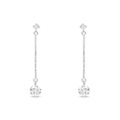 Orecchini Punto Luce Bianco Pendente  Stroili Oro Bianco 9 Kt 375% cod. 1400493 - Immagine 1 di 4