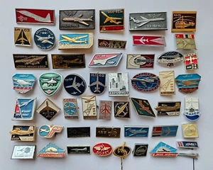 Set of 50 pcs Pin Badge Aircraft Planes Helicopter Soviet Aviation USSR Ukraine - Picture 1 of 13