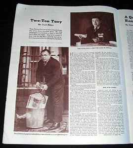 BOXING 1938 TONY GALENTO NEVER KNOCKED OUT HEAVYWEIGHT CONTENDER PICTORIAL - Picture 1 of 1