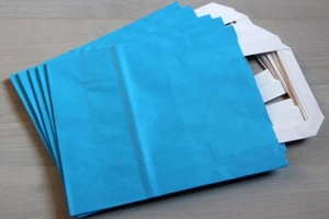 5 Papiertüten Blau ca. 28x18x8cm Flachhenkel Papier-Tragetaschen Tasche Boden - Bild 1 von 1