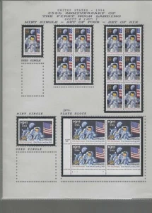 Moon Landing $9.95 #2842 (PLT BLK/SGL), 29c #2841 (SHEET/BLKS-SGL) FACE $56 - Picture 1 of 4