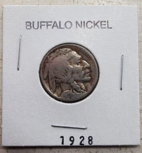 Schöner Büffelkopf Nickel von 1928 - Bild 1 von 4