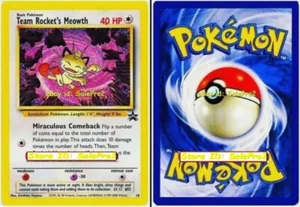 Team Rocket's Meowth Pokémon MILAGROSO 40 HP COMO NUEVO RARO PROMOCIÓN ESTRELLA NEGRA #18 - Imagen 1 de 4