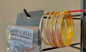 Pendientes NORDSTROM tailandeses de aro 925 chapados en oro de 18 quilates 50 mm $45 nuevos sin etiquetas #233 - Imagen 1 de 2