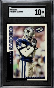 1998 Score #49 Deion Sanders SGC 10 GEM MINT Cowboys 49ers Pop 1 HOF Buffaloes - Picture 1 of 1