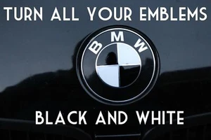 GIRA TU EMBLEMA BLANCO Y NEGRO - Vinilo superpuesto redondo de color para BMW - Imagen 1 de 4