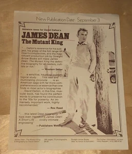 James Dean The Mutant King Ad Biography By David Dalton Flyer Advertisement - Imagen 1 de 1