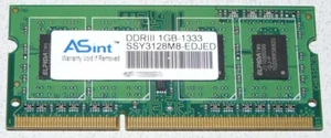 1GB DDR3 RAM PC3-10600 1333MHz ASint SSY3128M8-EDJED Notebook Arbeitsspeicher - Bild 1 von 1