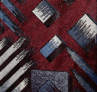 Мужской галстук Town Craft темно-бордовый красный серый синий абстрактный геометрический принт 56 дюймов x 3,75 дюйма - Изображение 1 из 3