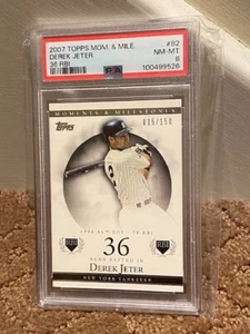 2008 Topps Moments Milestones Derek Jeter *82 PSA 8 Yankees /150 LOWPOP NEWCASE - Picture 1 of 1