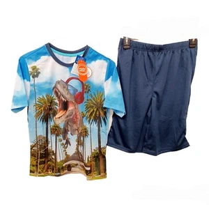 Wonder Nation Shorts Pajama Set-14/16 Boys Dinosaurs Glow In The Dark 2 Piece - Picture 1 of 4