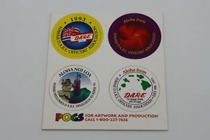 DARE To Keep Kids Off Drugs Hawaii Police Limited Edition POGS Milkcap Sheet - Picture 1 of 3