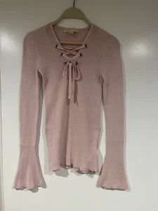 MICHAEL Michael Kors Sweater Lace-Up Pullover Sweater Pink Women’s Size XS - Picture 1 of 7