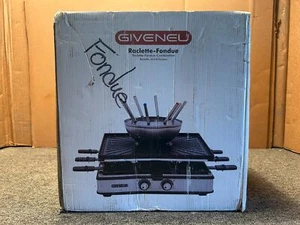 GIVENEU Juegos de Ollas Eléctricas para Fondue con Parrilla para Barbacoa, Olla de 600ml con 8 Tenedores/WH - Imagen 1 de 6