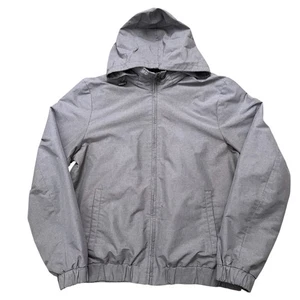 Banana Republic Jacket Mens Size M Full-Zip Hidden Hoodie Fleece Lined Gray - Picture 1 of 6