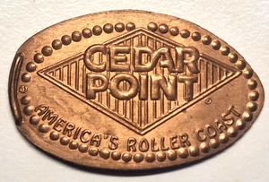 Retired Cedar Point America's Roller Coast Elongated Copper Cent-CRC - Picture 1 of 2
