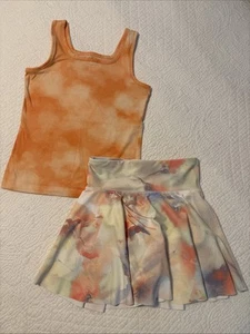 Girl’s Old Navy Tank and Skirt Activewear Set Sz. 8 Medium Orange - Picture 1 of 6