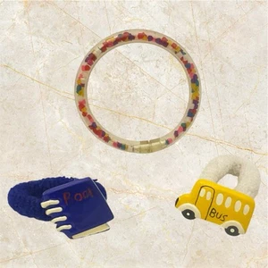 Pulsera transparente vintage años 80 90 lentejuelas y 2 lazos para el cabello - Imagen 1 de 11