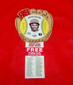 Disco da baseball Reds Pedro Borbon 1977 Pepsi-Cola con guanto e linguetta - Foto 1 di 2