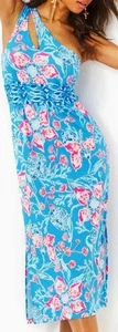 Lilly Pulitzer Helina Midi Dress Swim Cover Up Size XXS Blue Floral NEW NWT $188 - Picture 1 of 18