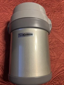 Tarro de almuerzo Mr. Bento de acero inoxidable Zojirushi con 4 cuencos de comida de plástico SL-JAE14 SA - Imagen 1 de 5